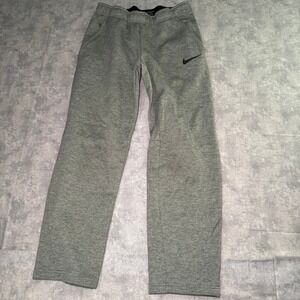 Nike Dri-FIT Mens Small Grey Heathered Training Sweatpants Straight Leg 0429